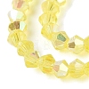 AB Color Plated Transparent Glass Beads Strands GLAA-G127-01N-4