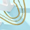 304 Stainless Steel Herringbone & Cable & Half Round Link Chain Bracelets LS-BJEW-U019-04G-03-2