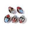 Two Tone Color Handmade Foil Glass Beads FOIL-Q001-01D-1