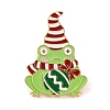 Christmas Frog with Bell Alloy Enamel Pins for Backpack Clothes JEWB-A024-01A-1