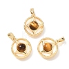 Natural Tiger Eye & Natural Shell Pendants KK-N289-08G-01-1