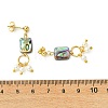 Abalone Shell/Paua Shell & Shell Pearl Beads Dangle Earrings EJEW-JE07327-02-5