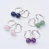 Natural Mixed Stone Dangle Hoop Earrings EJEW-JE02288-1