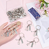 20Pcs Alloy Musical Instruments & Musical Note Keychains KEYC-SC00035-3