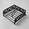 Iron Hollow Fruit Napkin Holder with Weighted Arm AJEW-WH0696-516-1