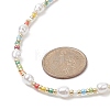 Acrylic Imitation Pearl & Glass Seed Beaded Necklace for Women NJEW-JN04277-3