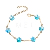 Brass Cable Chains Beads Bracelets for Women BJEW-JB11470-01-2