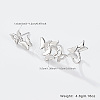 Anti-Tarnish Butterfly Rhodium Plated 925 Sterling Silver Stud Earrings with Ear Cuff EO1060-1-4