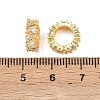 Brass Micro Pave Clear Cubic Zirconia European Beads KK-C142-03G-3