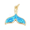 Whale Tail Brass Pendants KK-I723-36G-1