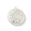 Flat Round Brass Hollow Locket Pendants KK-K414-11B-S-1