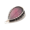 Natural Crackle Agate Pendants PALLOY-JF01526-02-5