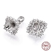Rhodium Plated 925 Sterling Silver Micro Pave Cubic Zirconia Peg Bails STER-T004-53P-1