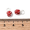 925 Sterling Silver Enamel Red Strawberry Charms STER-K188-01S-3