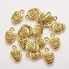 Mexico Holiday Day of the Dead Sugar Skull Tibetan Style Alloy Metal Pendants X-TIBEP-21061-AG-FF-1