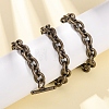 9MM 304 Stainless Steel Cable Chain OT Necklaces for Women NJEW-G194-03AB-2
