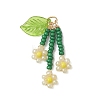 7Pcs Glass Seed Beaded Flower Pendants PALLOY-MZ01194-3