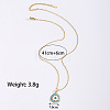 Brass Micro Pave Colorful Cubic Zirconia Enamel Evil Eye Triangle Pendant 304 Stainless Steel Cable Chain Necklaces for Women WG15CC8-01-4