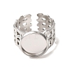 Woven Bezel 304 Stainless Steel Cuff Ring Components SA-CBAD8FA-01P-03-2