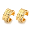 Brass Micro Pave Cubic Zirconia Cuff Earrings EJEW-C104-161G-1