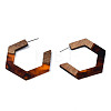 Hexagon Half Hoop Earrings for Women EJEW-N017-006B-3