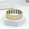 Baking Paint Alloy Rectangle Beaded Stretch Bracelets FS-WGFC15B-07-1