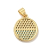 Brass Micro Pave Cubic Zirconia Pendants KK-B059-35G-G-2