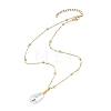Clear AB Glass Faceted Pendant Brass Round Ball Cable Chain Necklaces for Women NJEW-JN05640-02-4