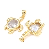 Brass Glass Pendants KK-C162-073G-2