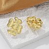 Brass Flower Stud Earrings EJEW-R016-17G-5