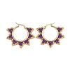 Glass Beaded Hoop Earrings EJEW-MZ00750-02-3