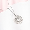 304 Stainless Steel Flower Pendant Cable Chain Necklaces for Men Women NJEW-K308-05A-P-1