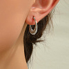 Vintage Style 304 Stainless Steel Threaded Hoop Earrings for Women MF8184-1