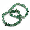 Natural Green Aventurine Chips Beaded Stretch Bracelet for Women PW-WG72437-03-4