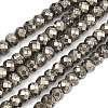 Natural Gold Pyrite/Golden Pyrite Beads Strands G-L051-8x5mm-02-2