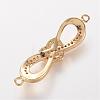 Brass Micro Pave Cubic Zirconia Links ZIRC-K062-15G-2