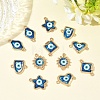 12Pcs 6 Styles Alloy Enamel Blue Evil Eye Links Connector Charms with Resin ENAM-YW0009-25-5