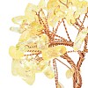 Natural Yellow Quartz Chips Tree of Life Decorations with Cat Display Decorations DJEW-K025-03D-3