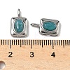 Dyed Natural White Jade Rectangle with Oval Charms STAS-L022-516P-05-3