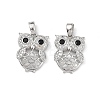 Brass Micro Pave Black Cubic Zirconia Pendants CU-L277-10P-1