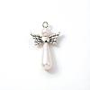 Acrylic Imitation Pearl with Alloy Pendants PALLOY-YW00001-2