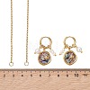 Abalone Shell Pendant Necklace & Hoop Earrings with Shell Pearl & Natural Freshwater Pearls SJEW-JS01379-03-5