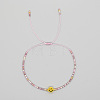 Smiling Face Glass Seed Bead Braided Bracelets for Women EQ4950-5-1