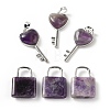 Natural Amethyst Pendants G-E580-01P-09-2