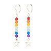 Natural Malaysia Jade with Alloy Star Long Dangle Leverback Earrings EJEW-JE04910-03-2