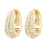 Brass Micro Pave Cubic Zirconia Hoop Earrings KK-CBAD104-04G-D-4