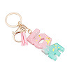 Alloy & Resin Tassel Keychainss AJEW-TADJ0001-20G-11-2