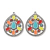Bohemia Tibetan Style Alloy & Enamel & Acrylic Pendants LS-FIND-T074-02AS-1