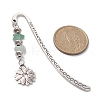 12Pcs Gemstone Chip Beaded Pendant Bookmarks with Alloy Mixed Shapes Charms GG-CJ91EC-AS-3