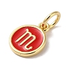 Real 18K Gold Plated Brass Enamel Charms KK-L216-001G-F03-2